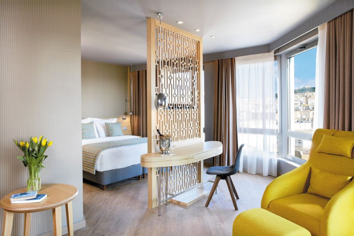 Wyndham Grand Athens hotel junior suite Acropolis view.jpg