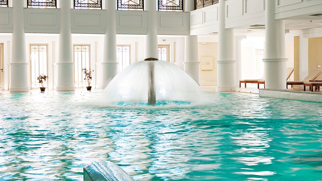 Hotel Grecotel Olympia Aqua Park indoor pool.jpg