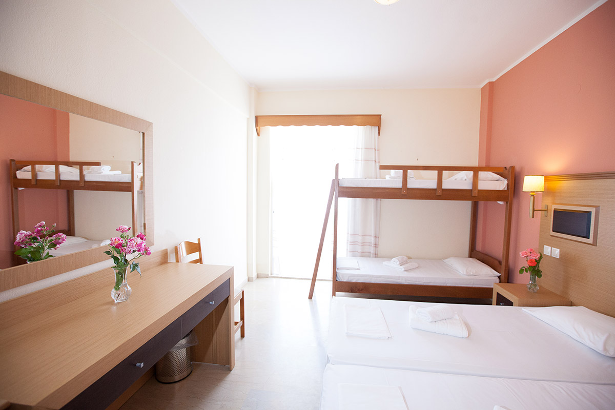 Kanali Beach Hotel Family Room Bunk Beds.jpg