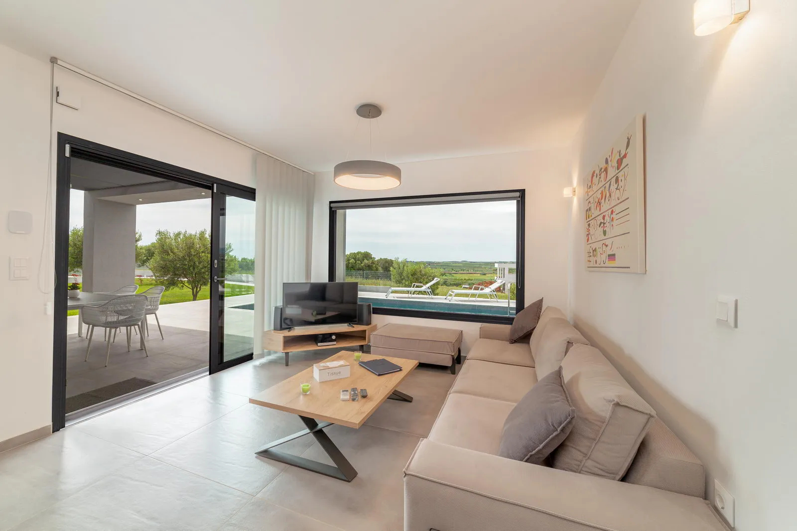 Merelia Luxury Villas vila Sunset dnevna soba.jpg