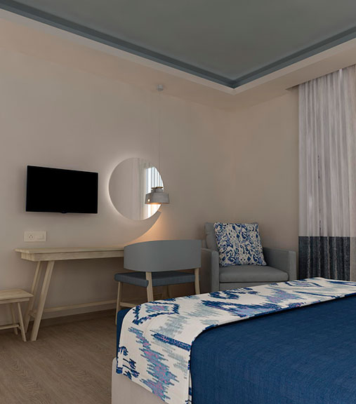 Asteris Village Hotel - Executive apartment - francuski ležaj iz drugog ugla.jpg