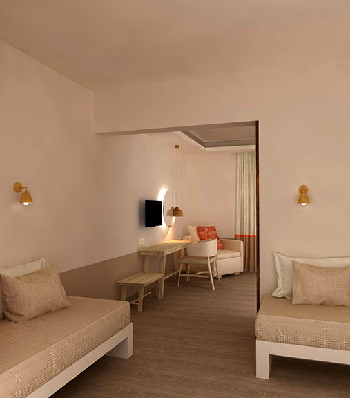 Asteris Village Hotel - Executive apartment - pogled na sobu.jpg
