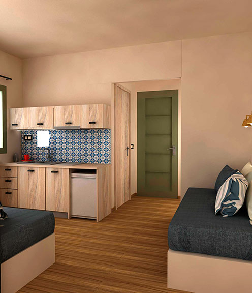 Asteris Village Hotel - Executive apartment - soba i kuhinja.jpg