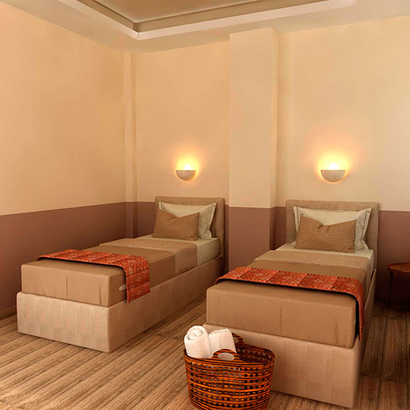 Asteris Village Hotel - Maisonettes - Pogled na odvojene krevete.jpg
