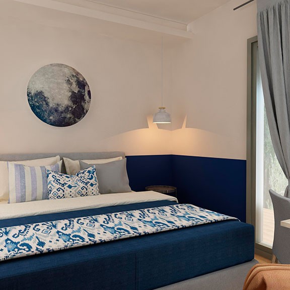 Asteris Village Hotel - studio- Bračni krevet iz još jednog ugla.jpg